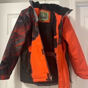 Orange puffy winter jacket!